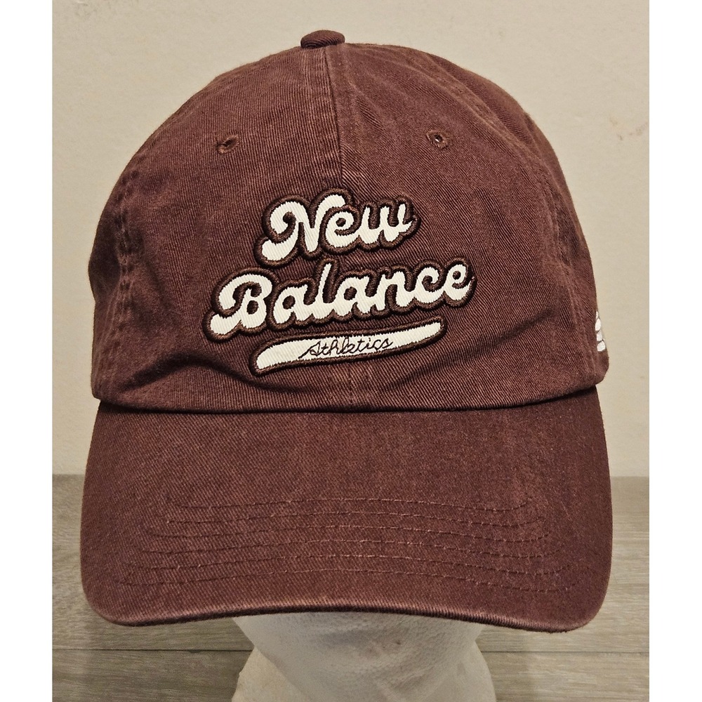 New Balance Athletics Script Mens Brown Embroidered Logo Dad Hat